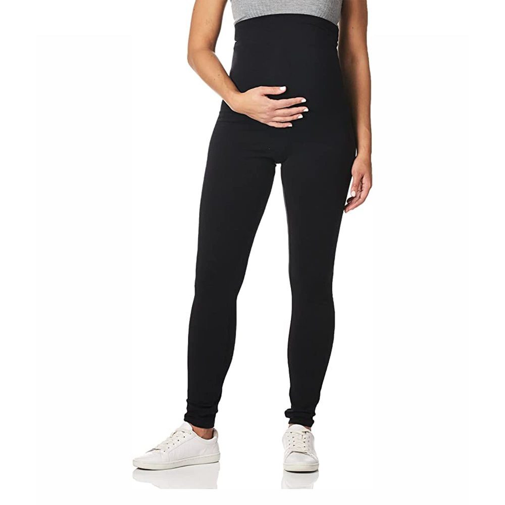 HUE womens Maternity Cotton Leggings, Black, Medium US